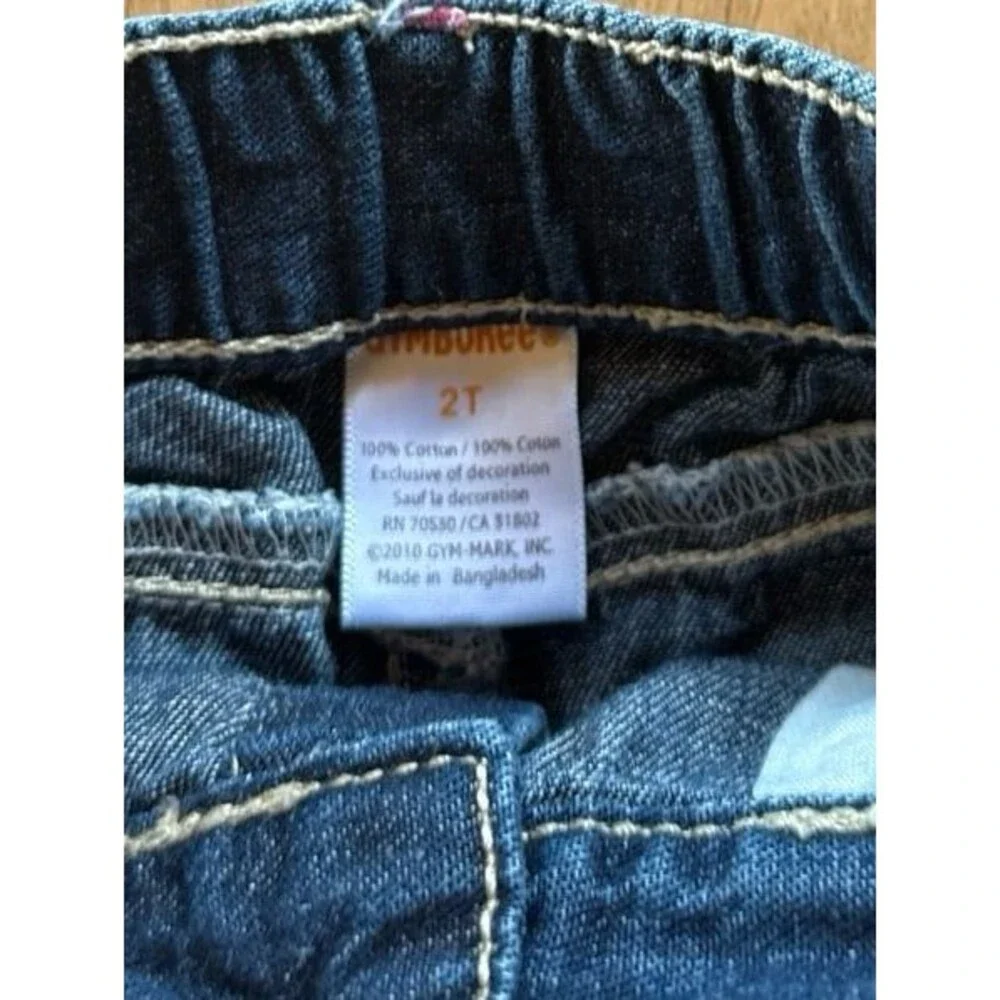 GYMBOREE girls denim skirt with heart buttons and heart stitch pockets